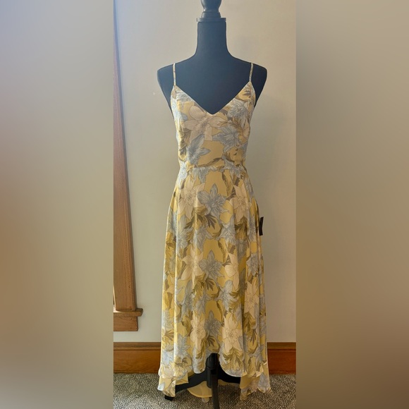 Floral Yellow and Blue Dress - Picture 1 of 4